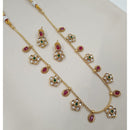 NAFJ Royal Pota Stone Designer And Pearl Necklace Set