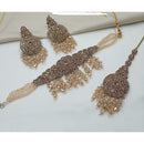 NAFJ Sparkling Austrian Stone Pearl And Beads Choker Necklace Set 