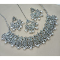 NAFJ Sparkling Crystal Stone Designer Beads Necklace Set