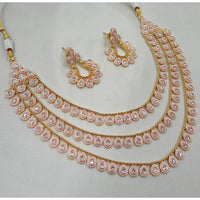 NAFJ Sparkling Crystal Stone Designer Meenakari Necklace Set