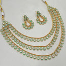 NAFJ Sparkling Crystal Stone Designer Meenakari Necklace Set