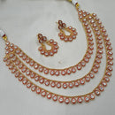 NAFJ Sparkling Crystal Stone Designer Meenakari Necklace Set