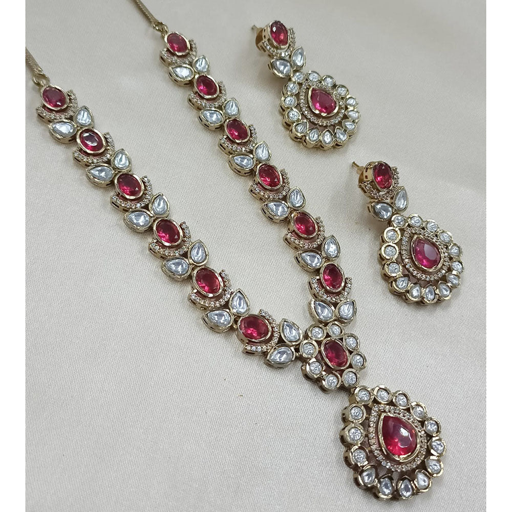 NAFJ Sparkling Crystal Stone Designer Necklace Set