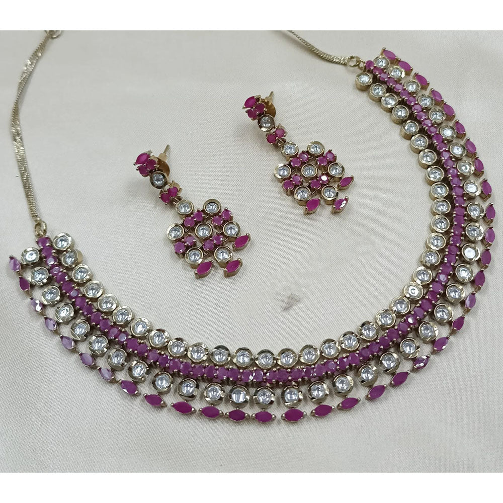 NAFJ Sparkling Crystal Stone Designer Necklace Set