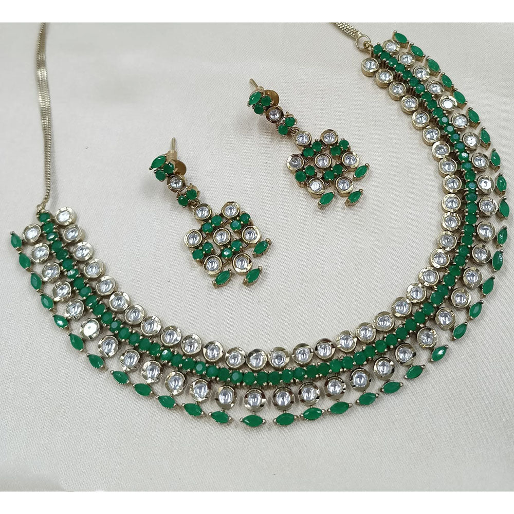 NAFJ Sparkling Crystal Stone Designer Necklace Set