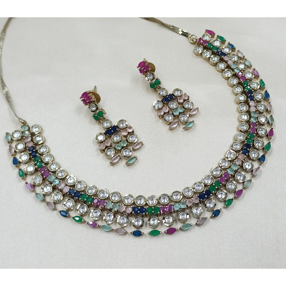 NAFJ Sparkling Crystal Stone Designer Necklace Set