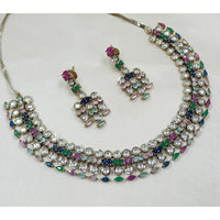 NAFJ Sparkling Crystal Stone Designer Necklace Set