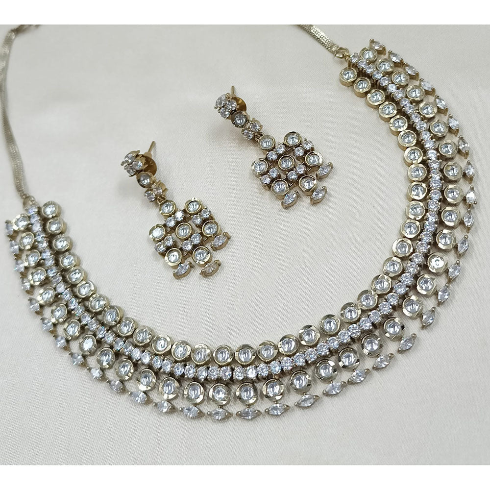 NAFJ Sparkling Crystal Stone Designer Necklace Set