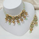 NAFJ Sparkling Crystal Stone Pearl And Beads Designer Choker Necklace Set