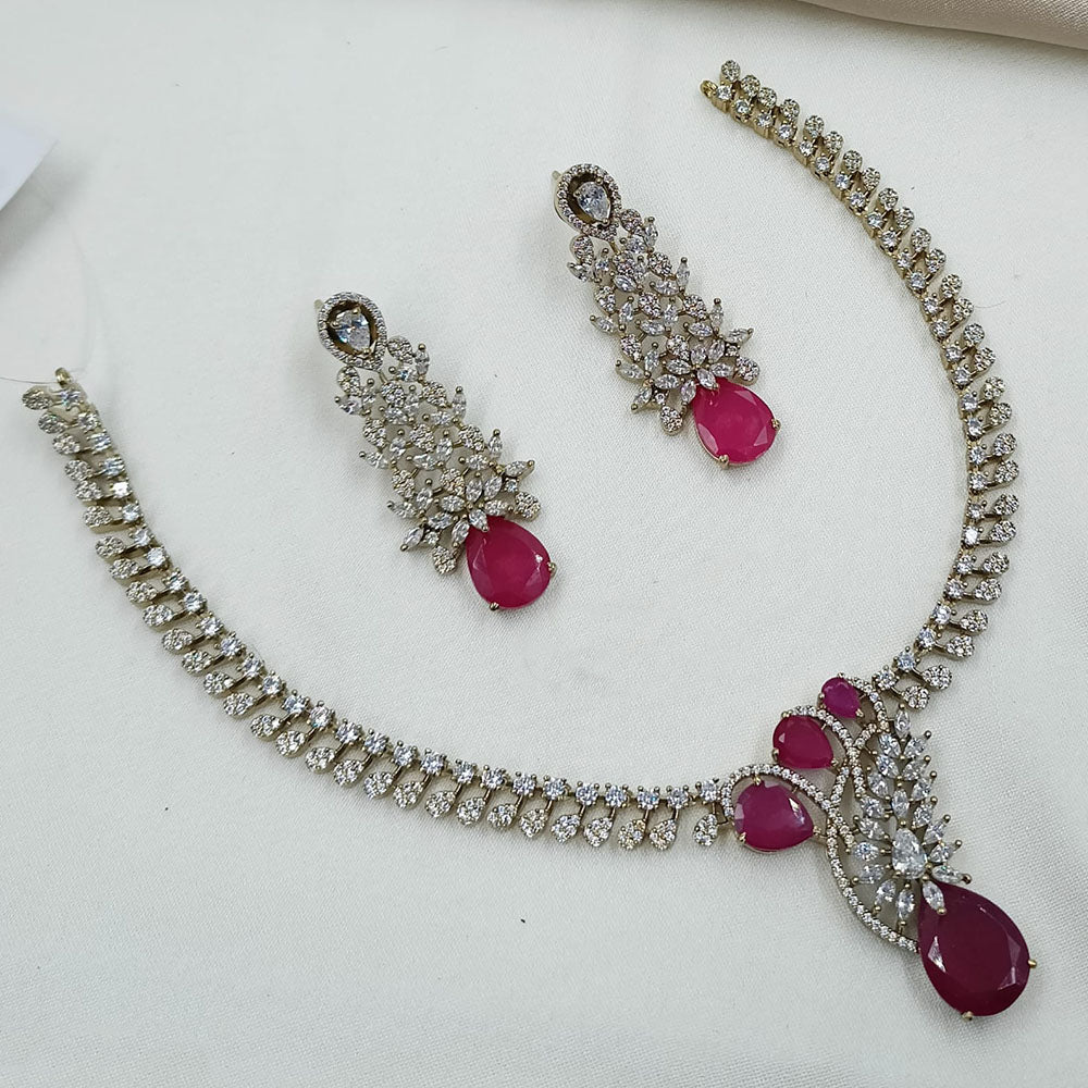 NAFJ Luxury American Diamond Festive Jewellery Set