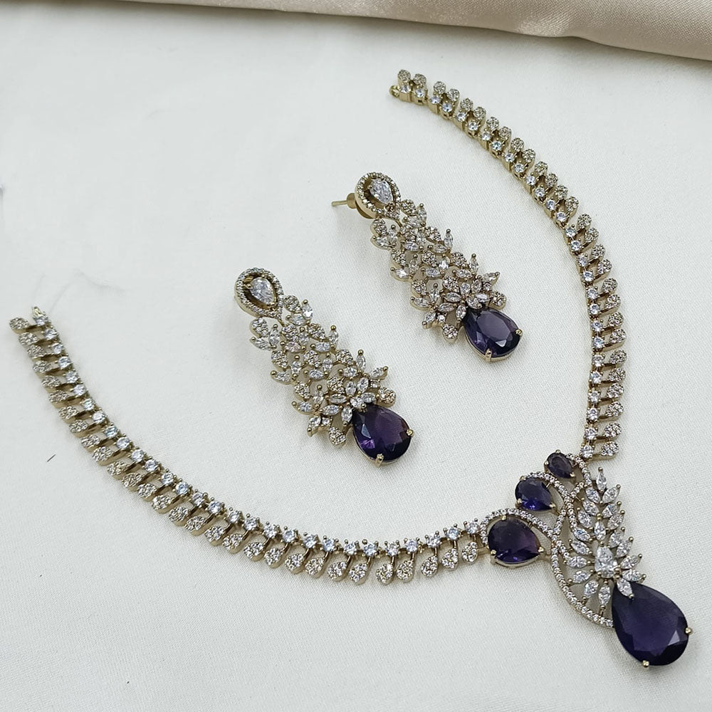 NAFJ Luxury American Diamond Festive Jewellery Set