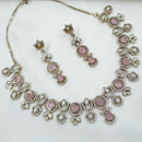 NAFJ Glam Polki Kundan Stone Embellished Necklace Set