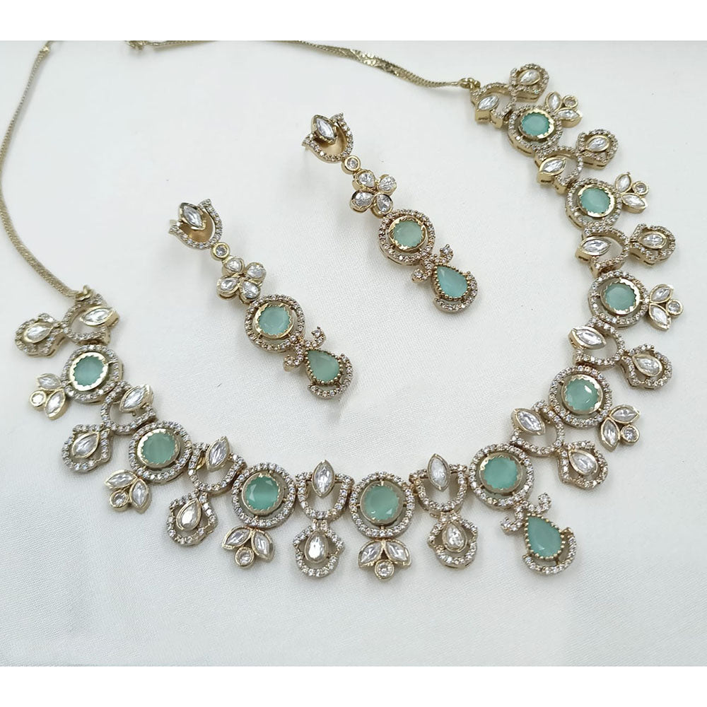 NAFJ Glam Polki Kundan Stone Embellished Necklace Set