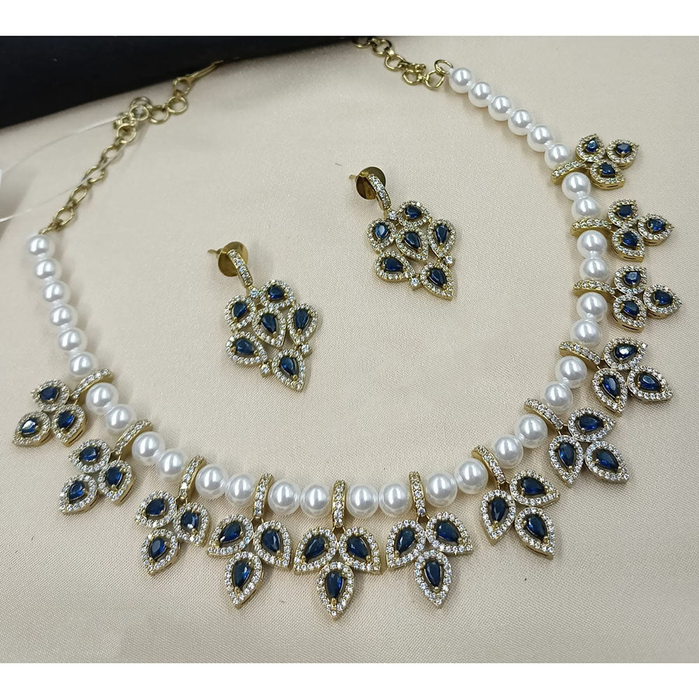 NAFJ Sparkling Crystal Stone Designer Necklace Set