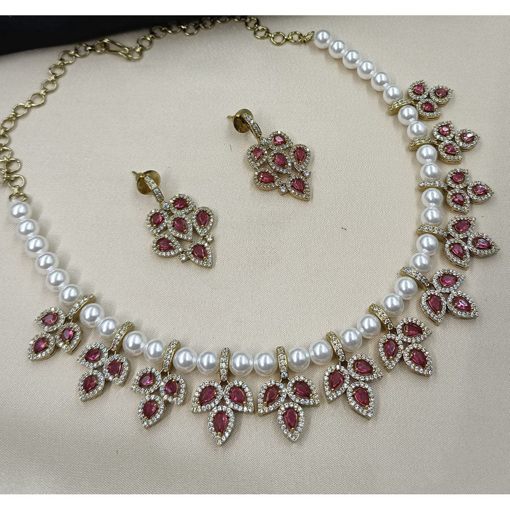 NAFJ Sparkling Crystal Stone Designer Necklace Set