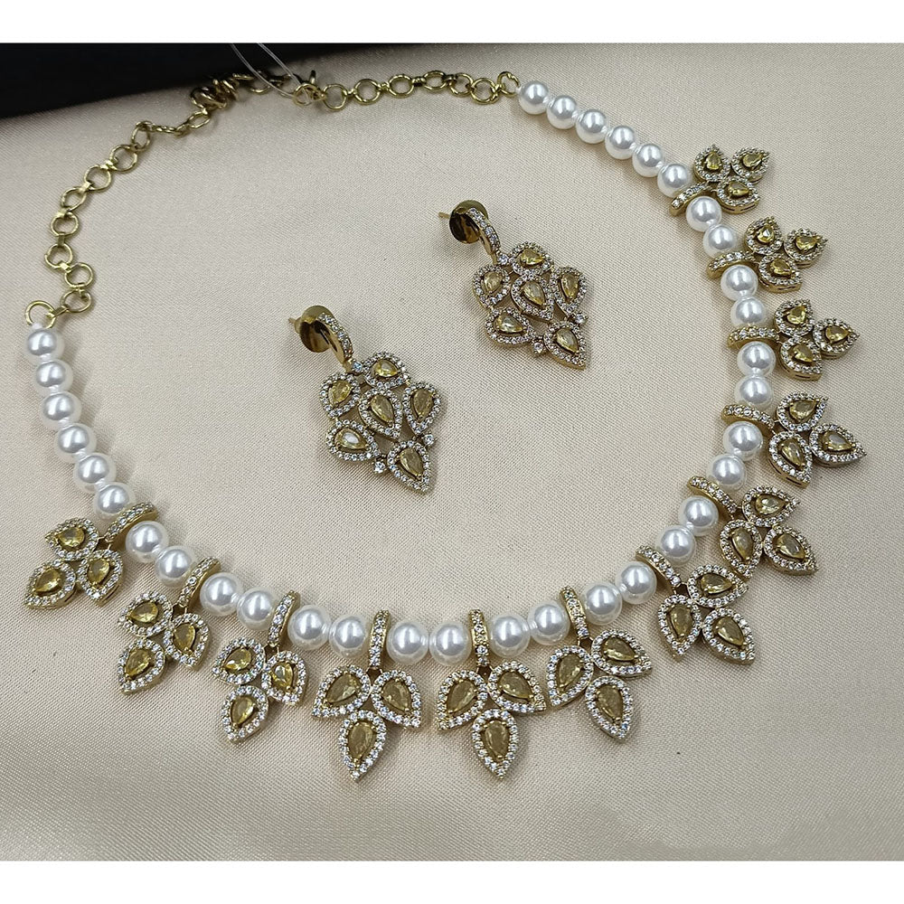 NAFJ Sparkling Crystal Stone Designer Necklace Set