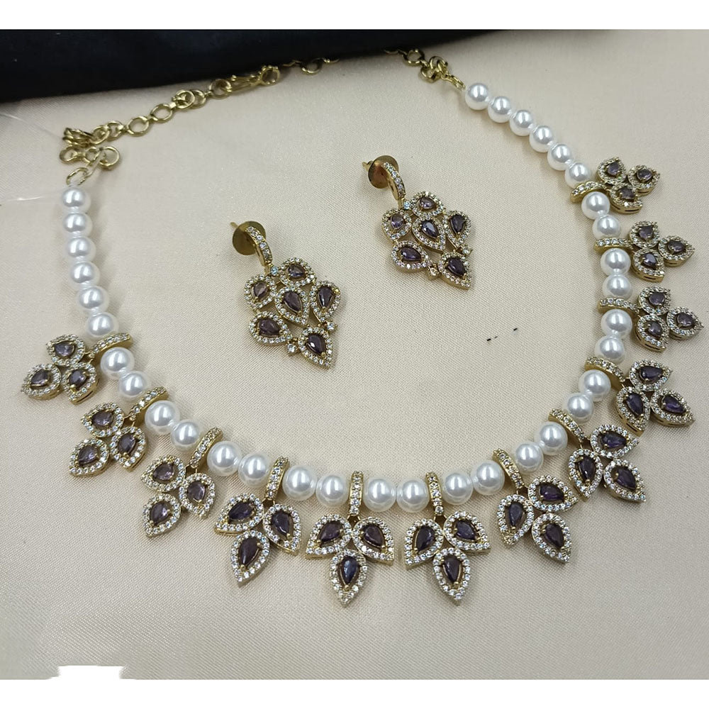 NAFJ Sparkling Crystal Stone Designer Necklace Set