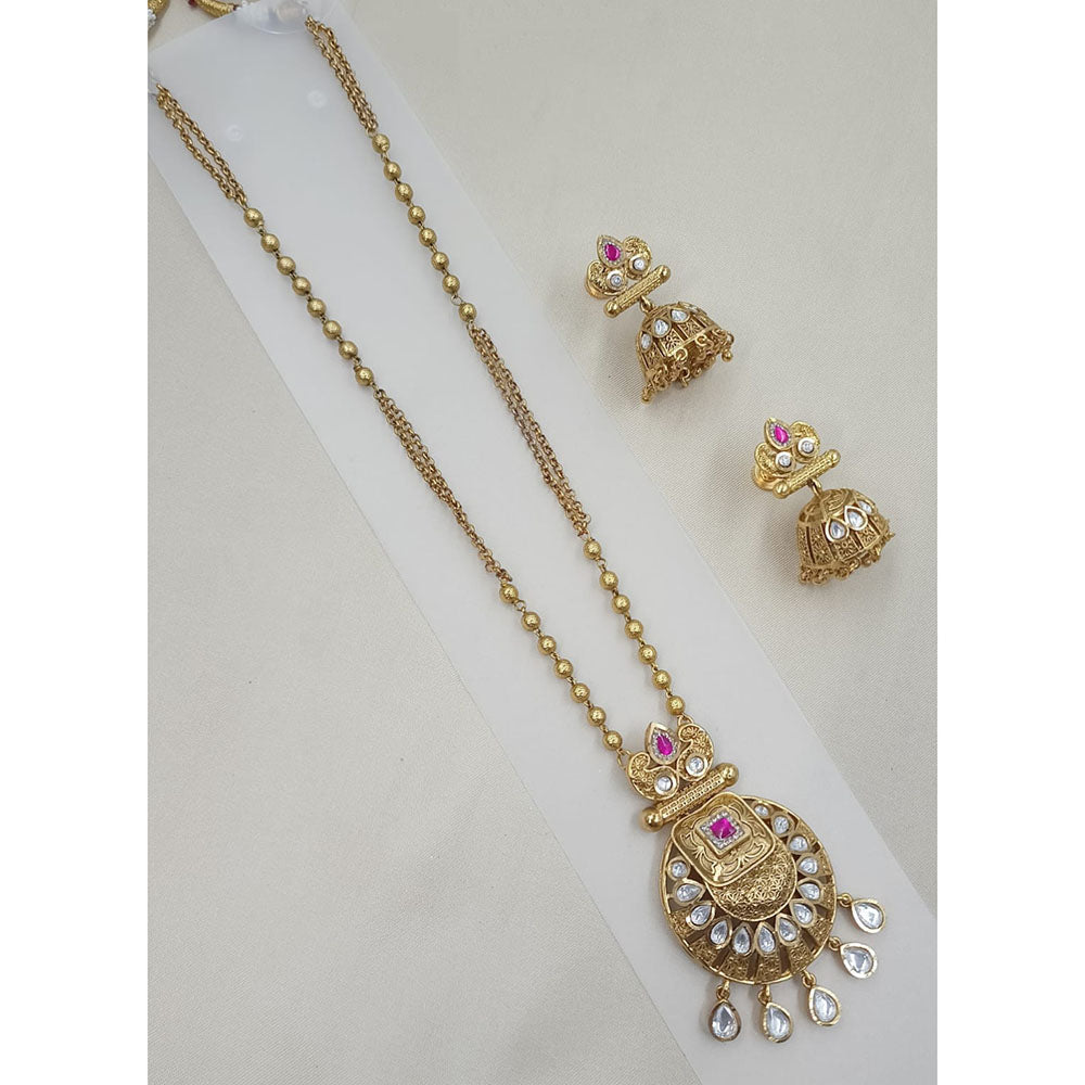 NAFJ Royal Pota Stone Designer Long Necklace Set