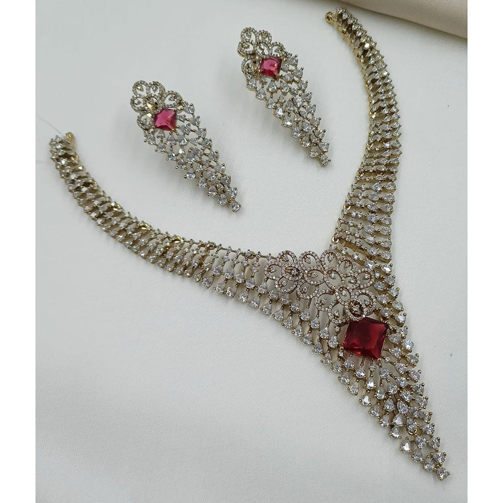 NAFJ Luxury American Diamond Festive Jewellery Set