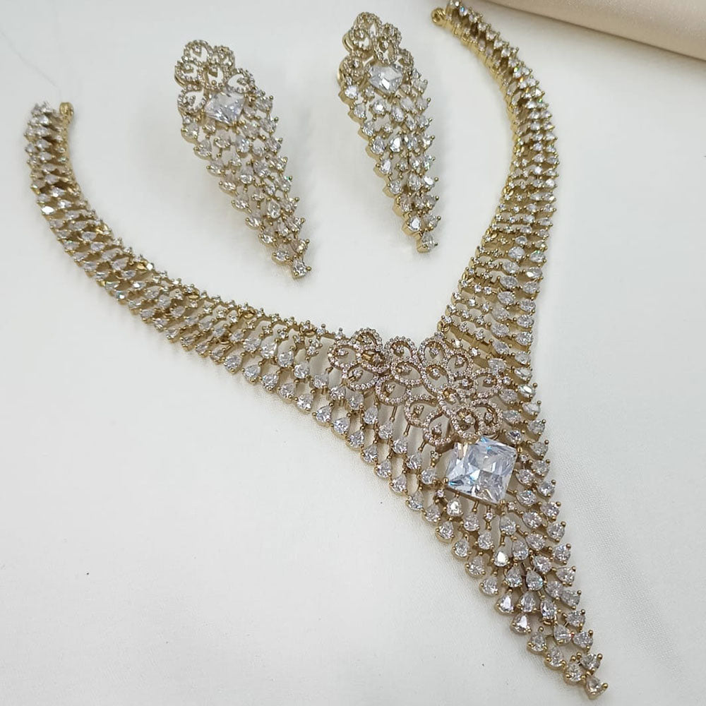 NAFJ Luxury American Diamond Festive Jewellery Set