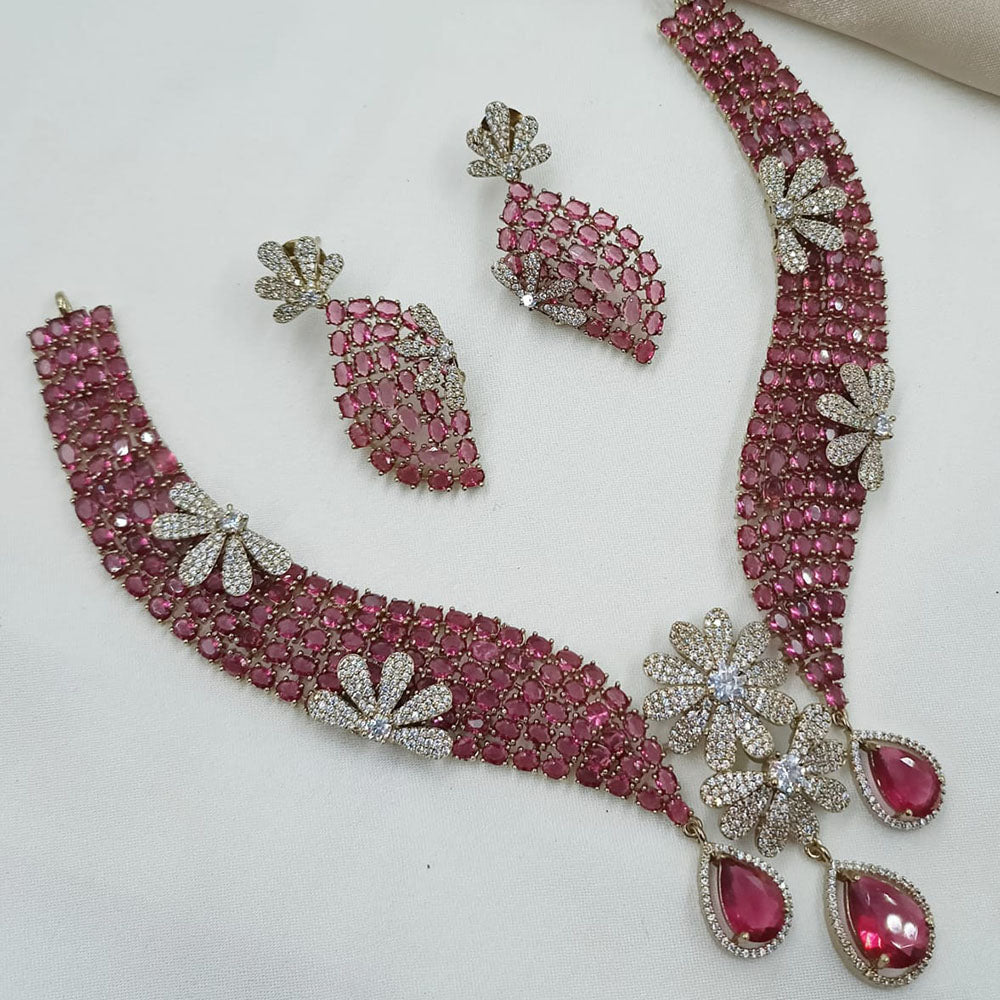 NAFJ Luxury American Diamond Festive Jewellery Set