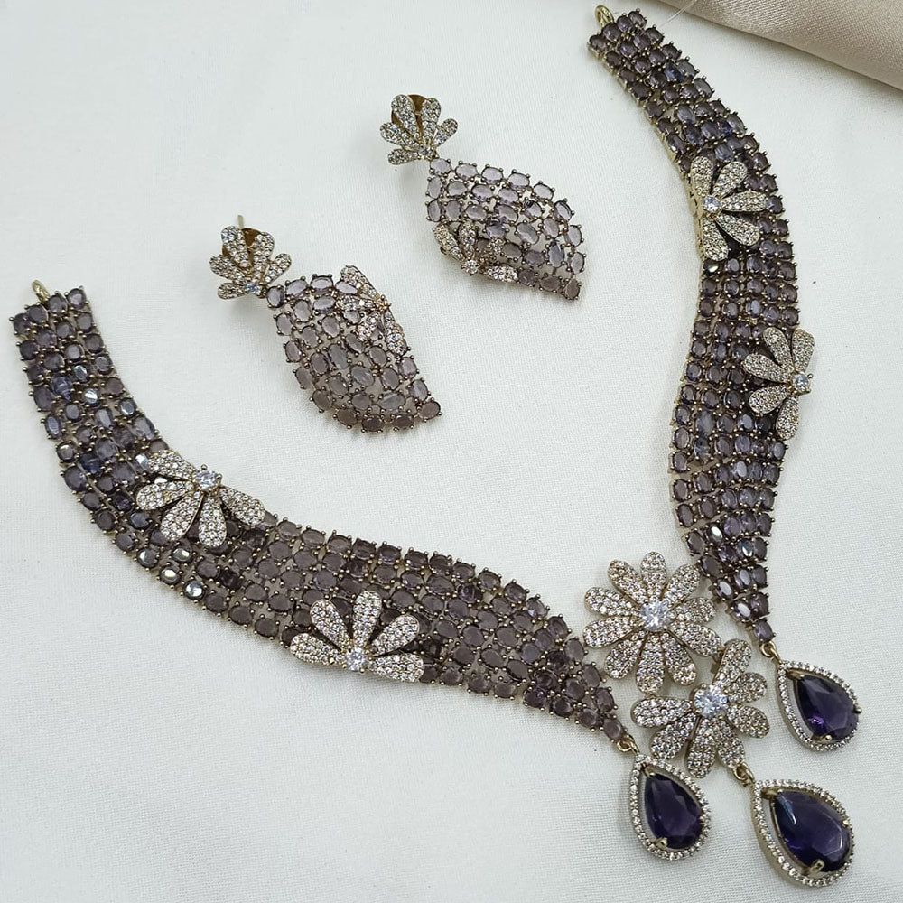 NAFJ Luxury American Diamond Festive Jewellery Set