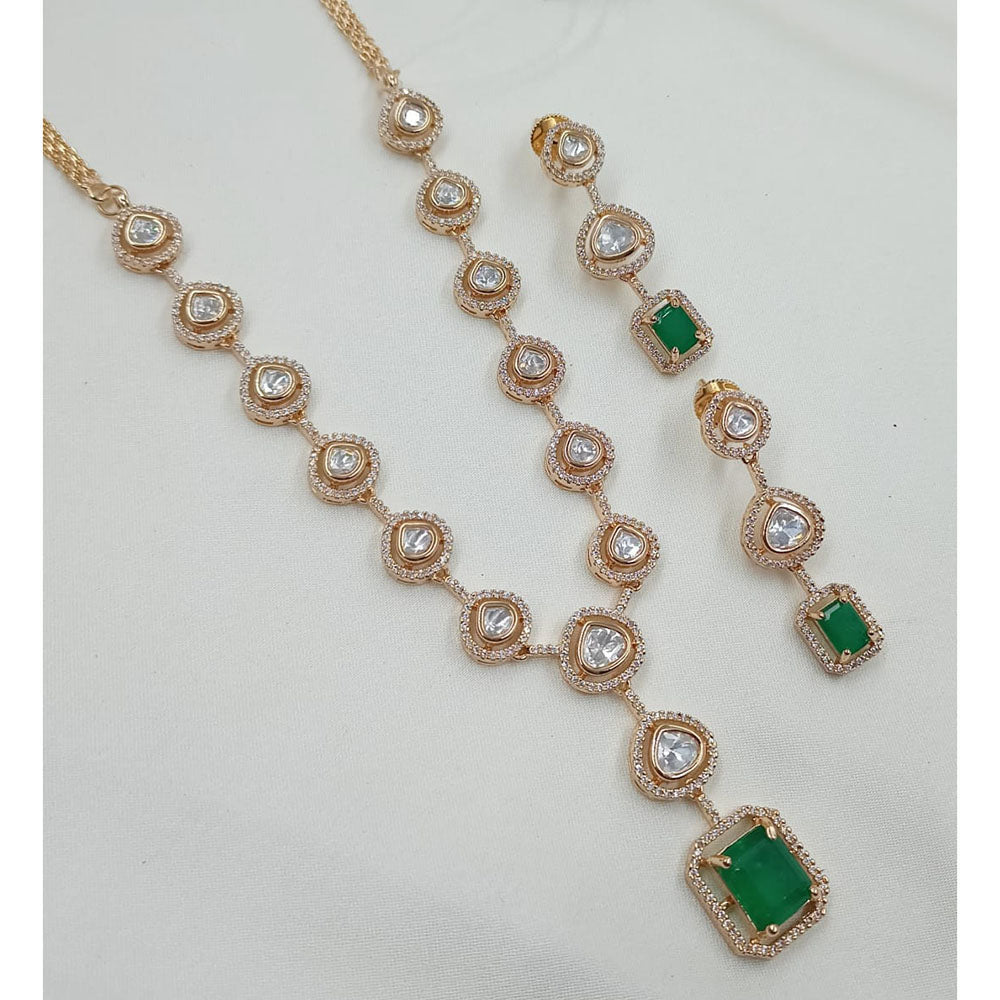 NAFJ Glam Polki Kundan Stone Embellished Necklace Set