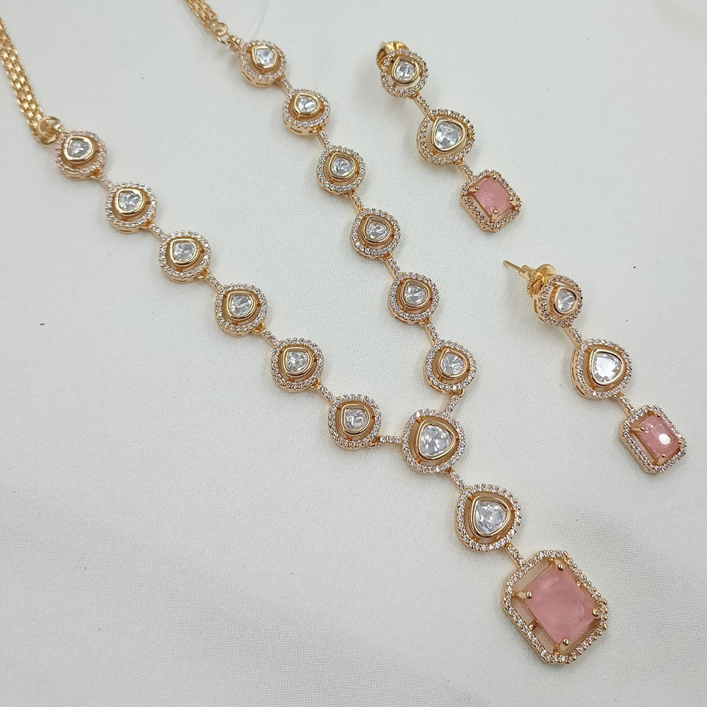 NAFJ Glam Polki Kundan Stone Embellished Necklace Set