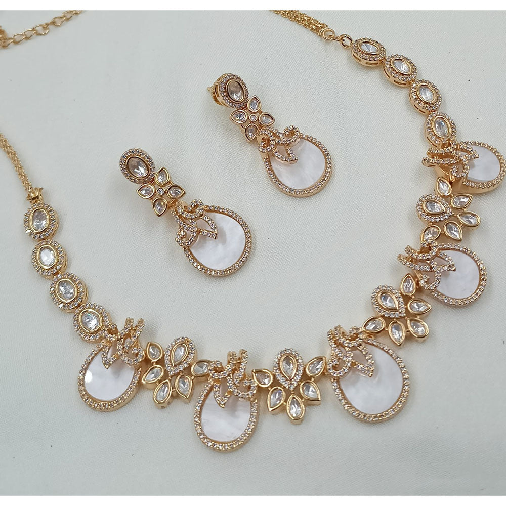 NAFJ Glam Polki Kundan Stone Embellished Necklace Set