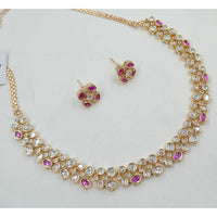 NAFJ Glam Polki Kundan Stone Embellished Necklace Set