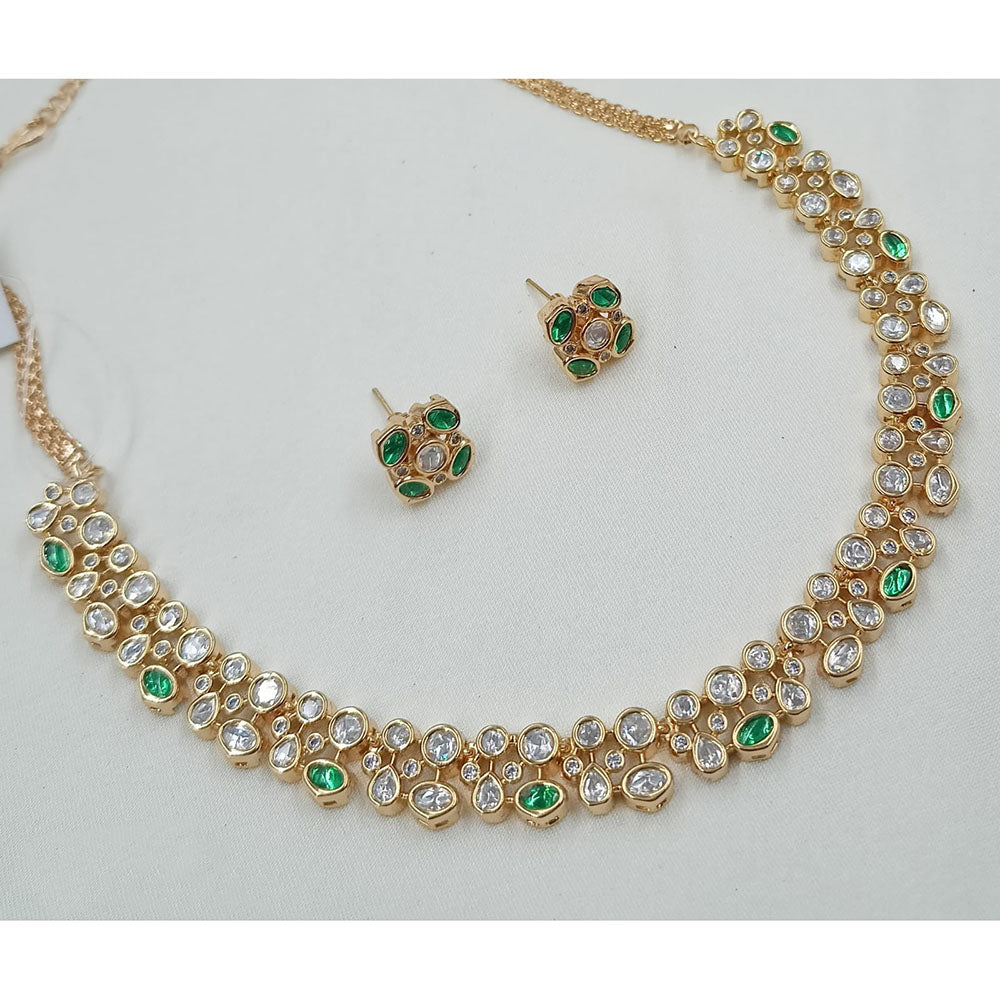 NAFJ Glam Polki Kundan Stone Embellished Necklace Set