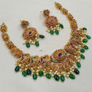 NAFJ Luxury Pota Stone And Pearl Traditional Necklace Set