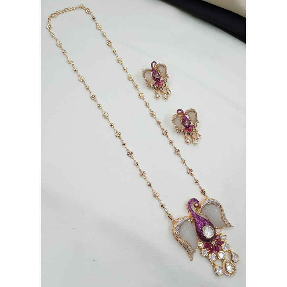 NAFJ Glam Polki Kundan Stone Embellished Necklace Set