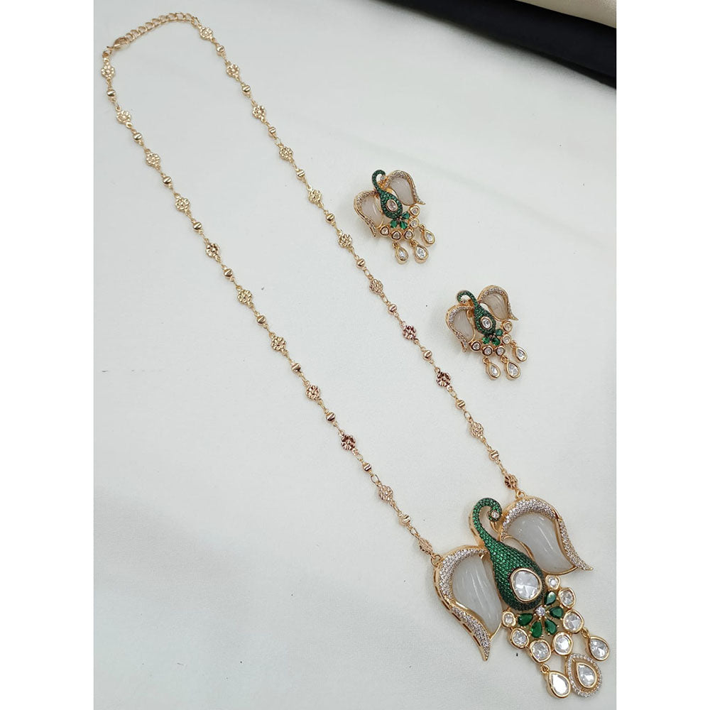 NAFJ Glam Polki Kundan Stone Embellished Necklace Set