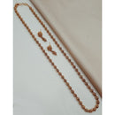 NAFJ Classic Beads Chain Long Necklace Set with Earrings
