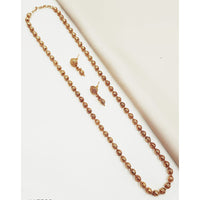 NAFJ Classic Beads Chain Long Necklace Set with Earrings