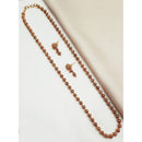 NAFJ Classic Beads Chain Long Necklace Set with Earrings