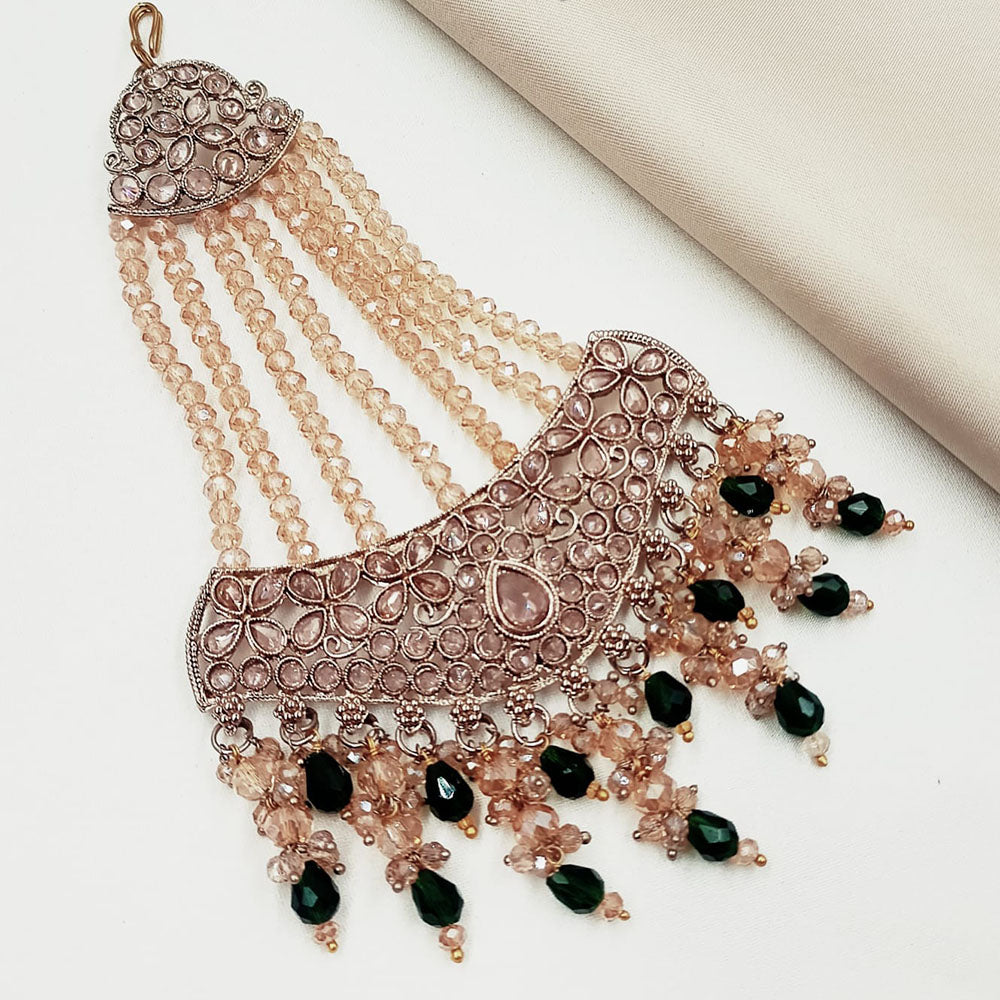 NAFJ Designer Crystal Stone Beads And Pearl Bridal Pasa