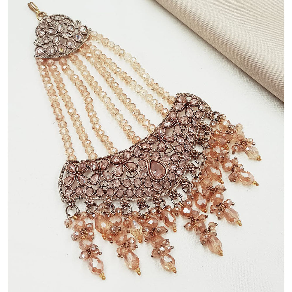 NAFJ Designer Crystal Stone Beads And Pearl Bridal Pasa