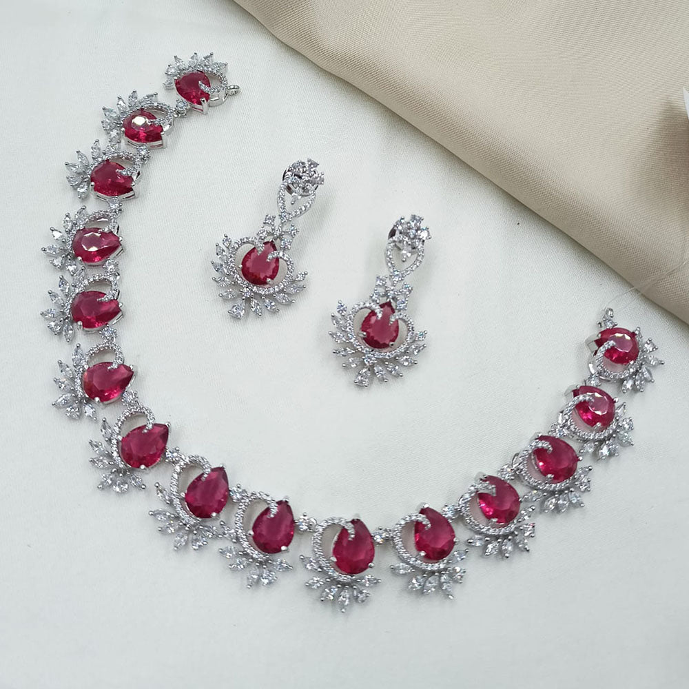 NAFJ Luxury American Diamond Jewellery Set