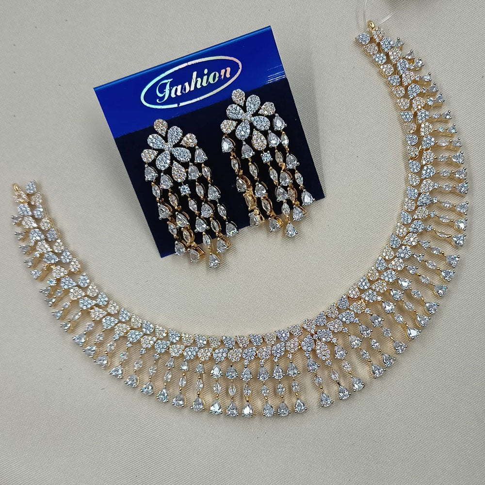 NAFJ Luxury American Diamond Jewellery Set