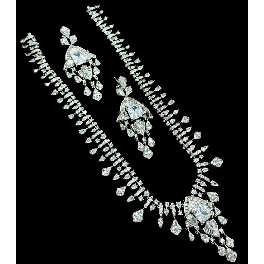 NAFJ Luxury American Diamond Jewellery Set