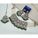 NAFJ Traditional Kundan Stone Pearl And Beads Choker Necklace Set