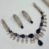 NAFJ Royal Sparkle American Diamond Necklace Set