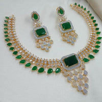 NAFJ Royal Sparkle American Diamond Necklace Set