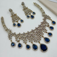 NAFJ Royal Sparkle American Diamond Necklace Set