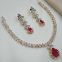 NAFJ Royal Sparkle American Diamond Necklace Set