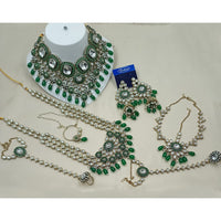 NAFJ Maharani Glow Kundan Stone Pearl And Beads Bridal Set