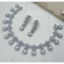 NAFJ Elegant American Diamond And Pearl Designer Necklace Set