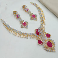 NAFJ Designer American Diamond Necklace Set for Wedding & Festive Wear